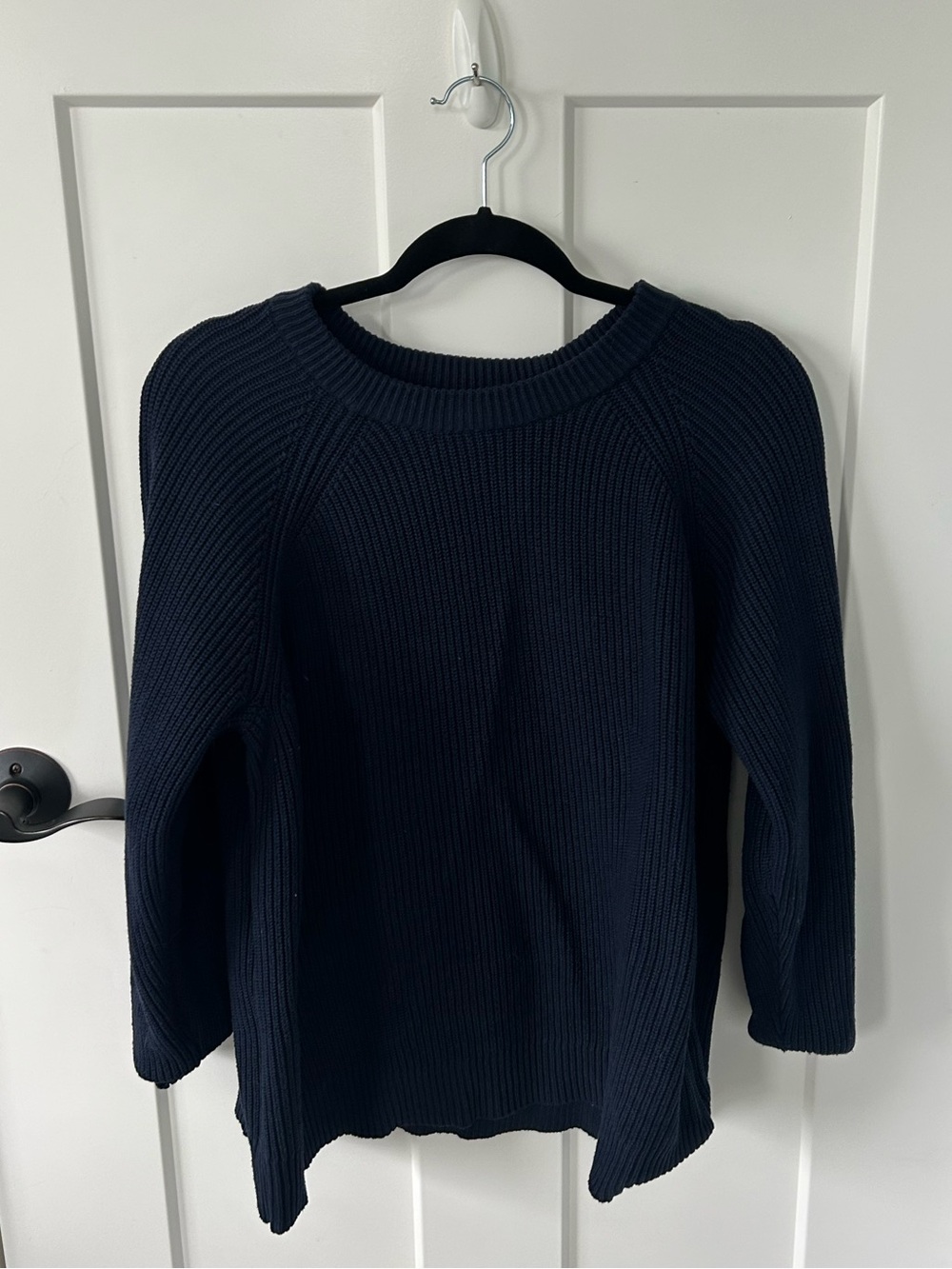 Navy Ribbed Crew Neck Sweater